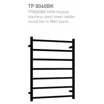 ECT Non Heated Stainless Steel Towel Ladder Round Bar in Matt Black